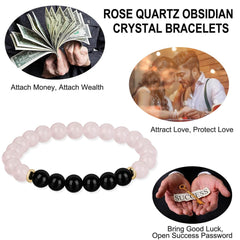 HOZEAL Feng Shui Wealth Bracelet in pink quartz supports balance and positive energy.