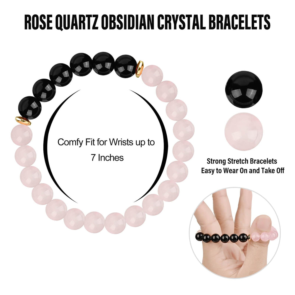 HOZEAL Pink Crystal Stone Bracelet highlights love and wealth potential.