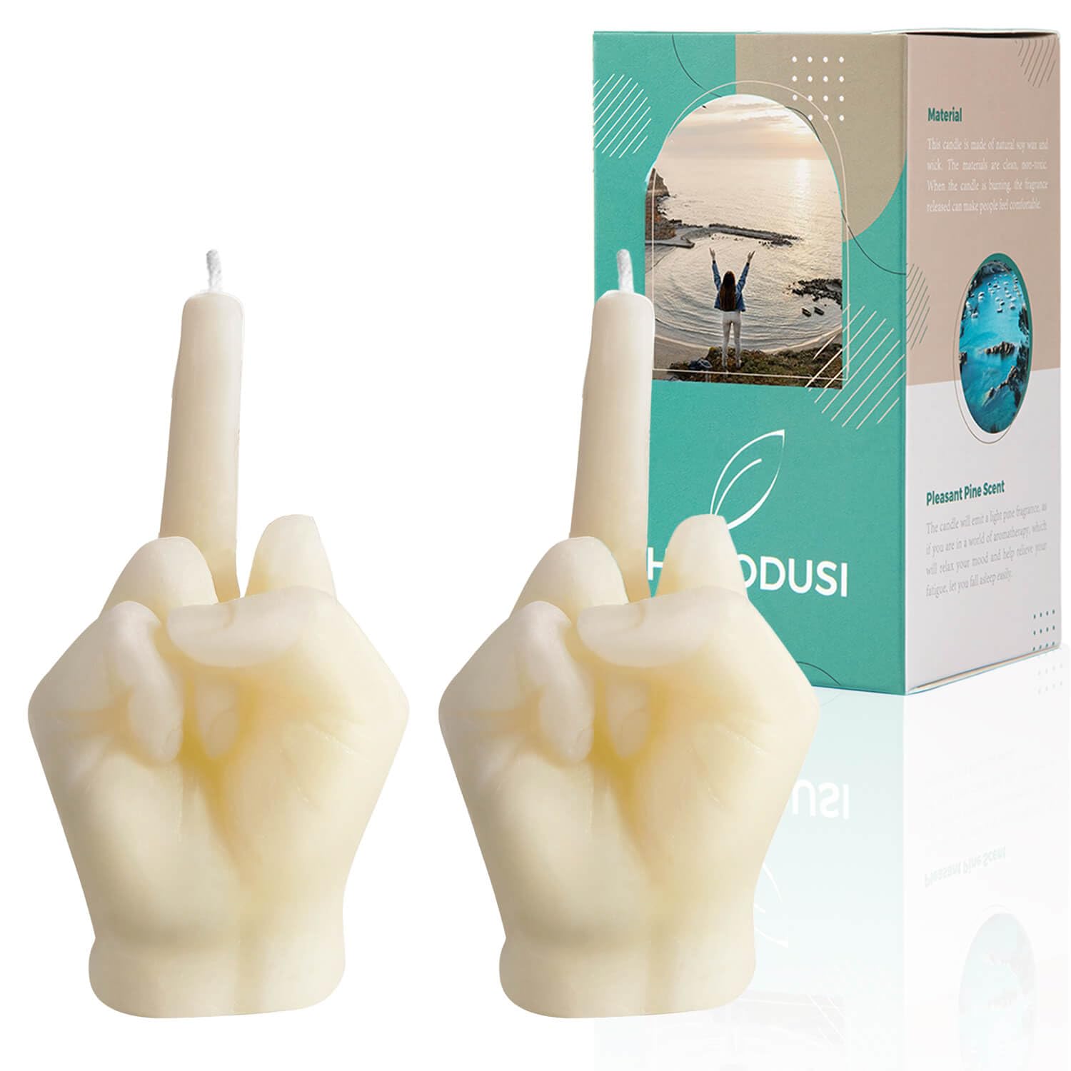 Hozodusi middle-finger candle set adds bold decor and conversation starters to any room.