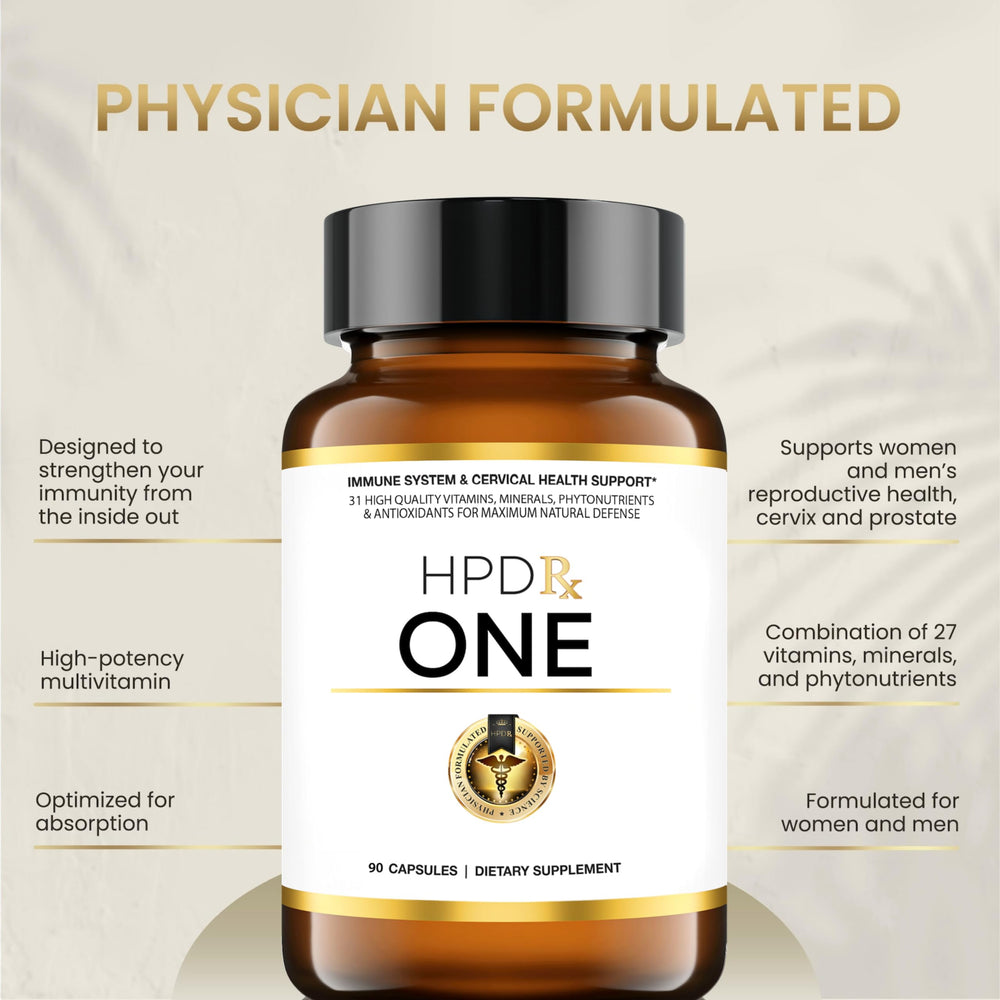 HPD Rx ONE bottle label showing ingredients and potency.