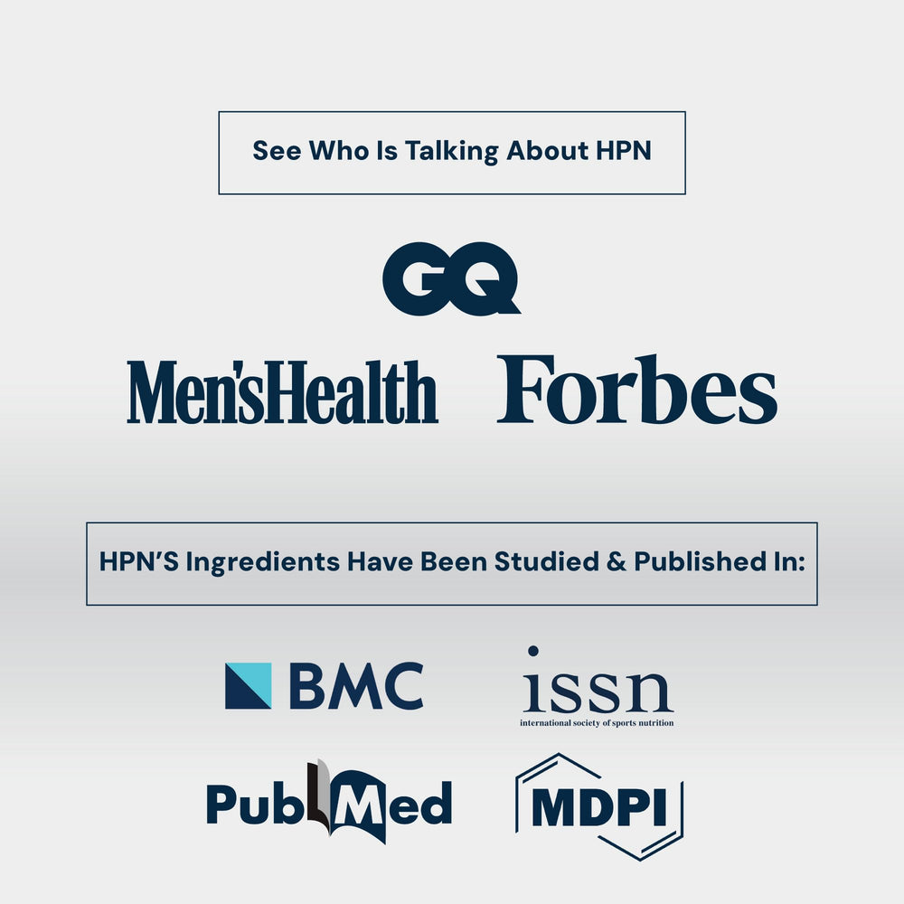 HPN M(6) packaging display framed with lifestyle context for workouts.