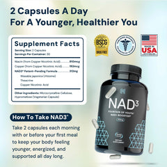 HPN NAD3 capsules close-up highlighting NR and NMN-inspired blend