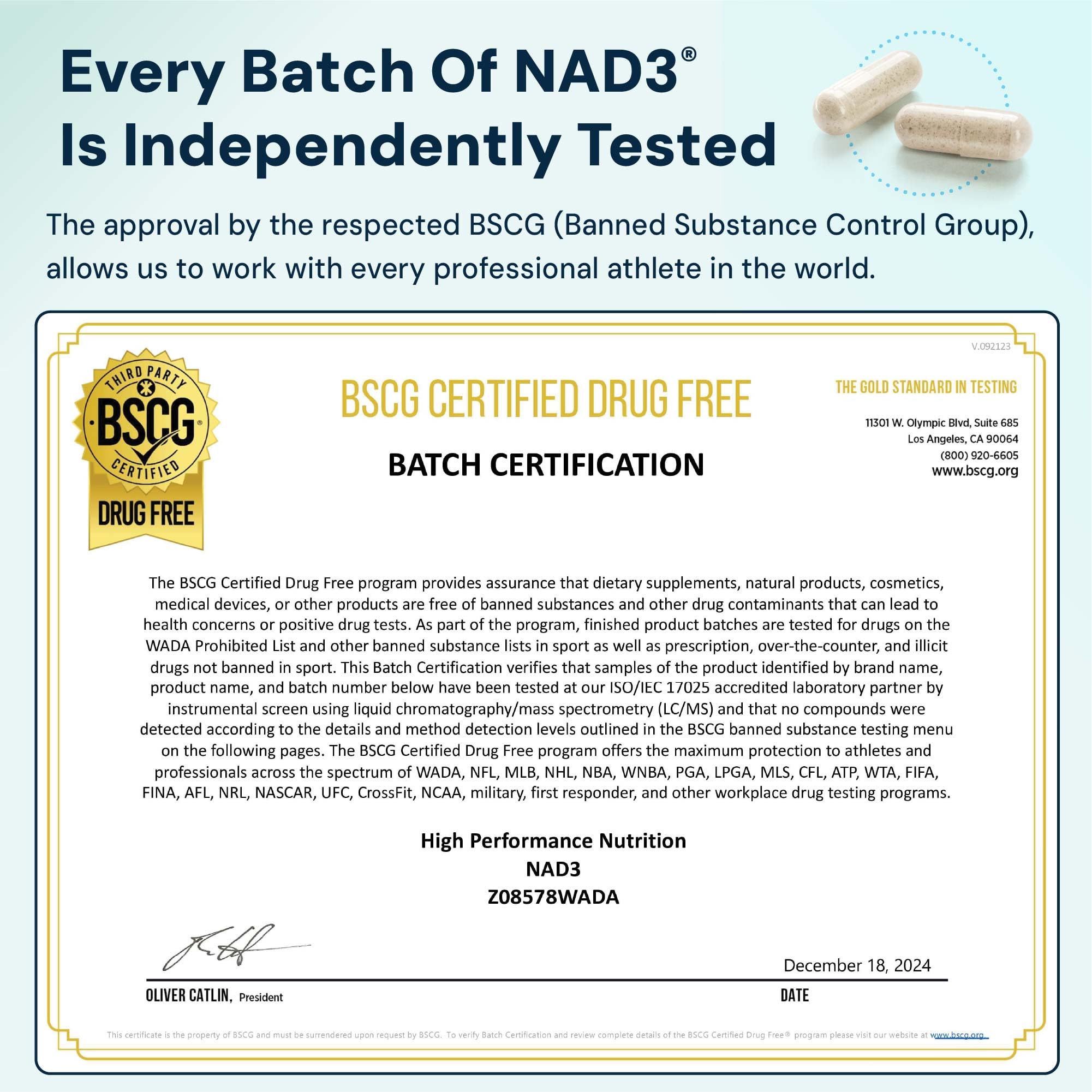 HPN NAD3 tablets on hand for easy daily dosage and use