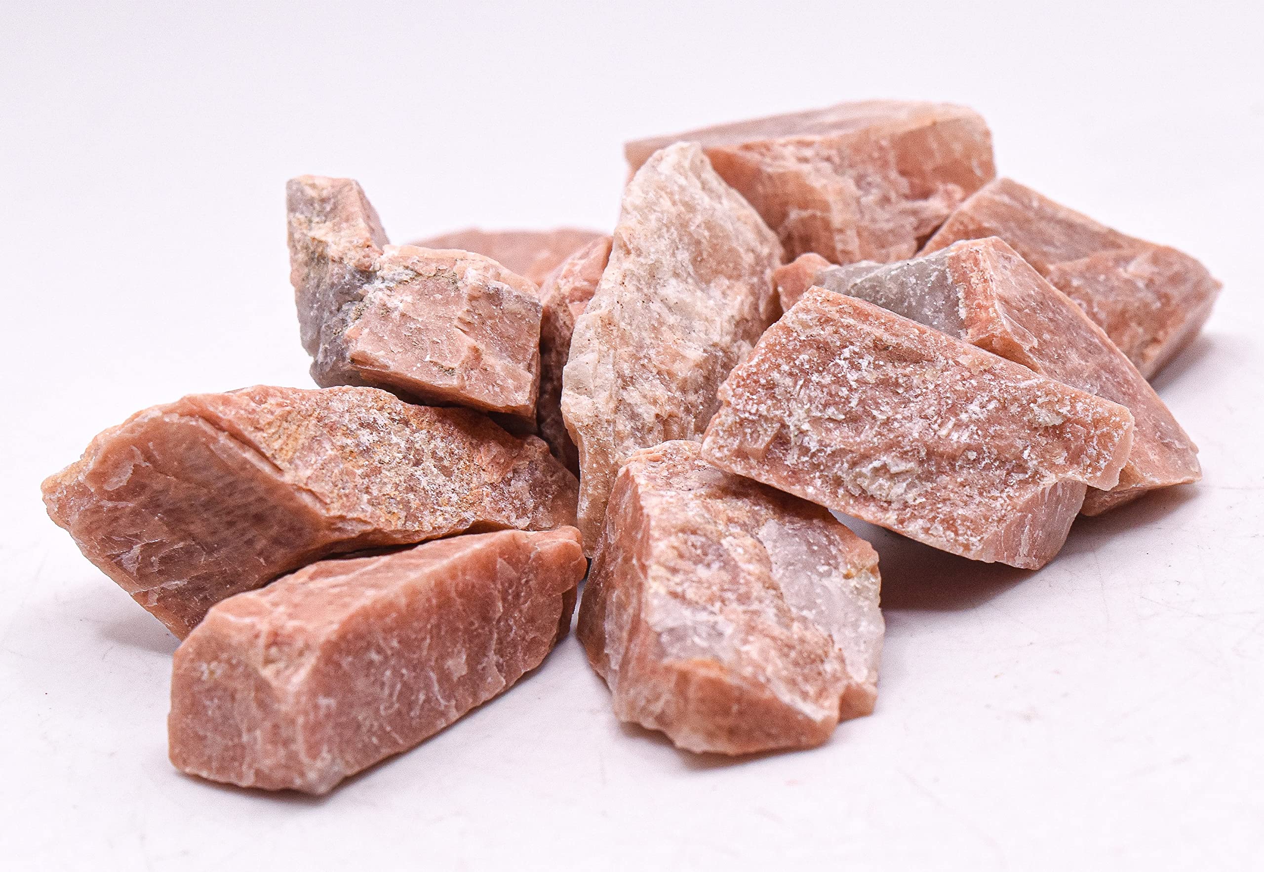 HQRP Peach Moonstone rough stones display-ready pieces for collection