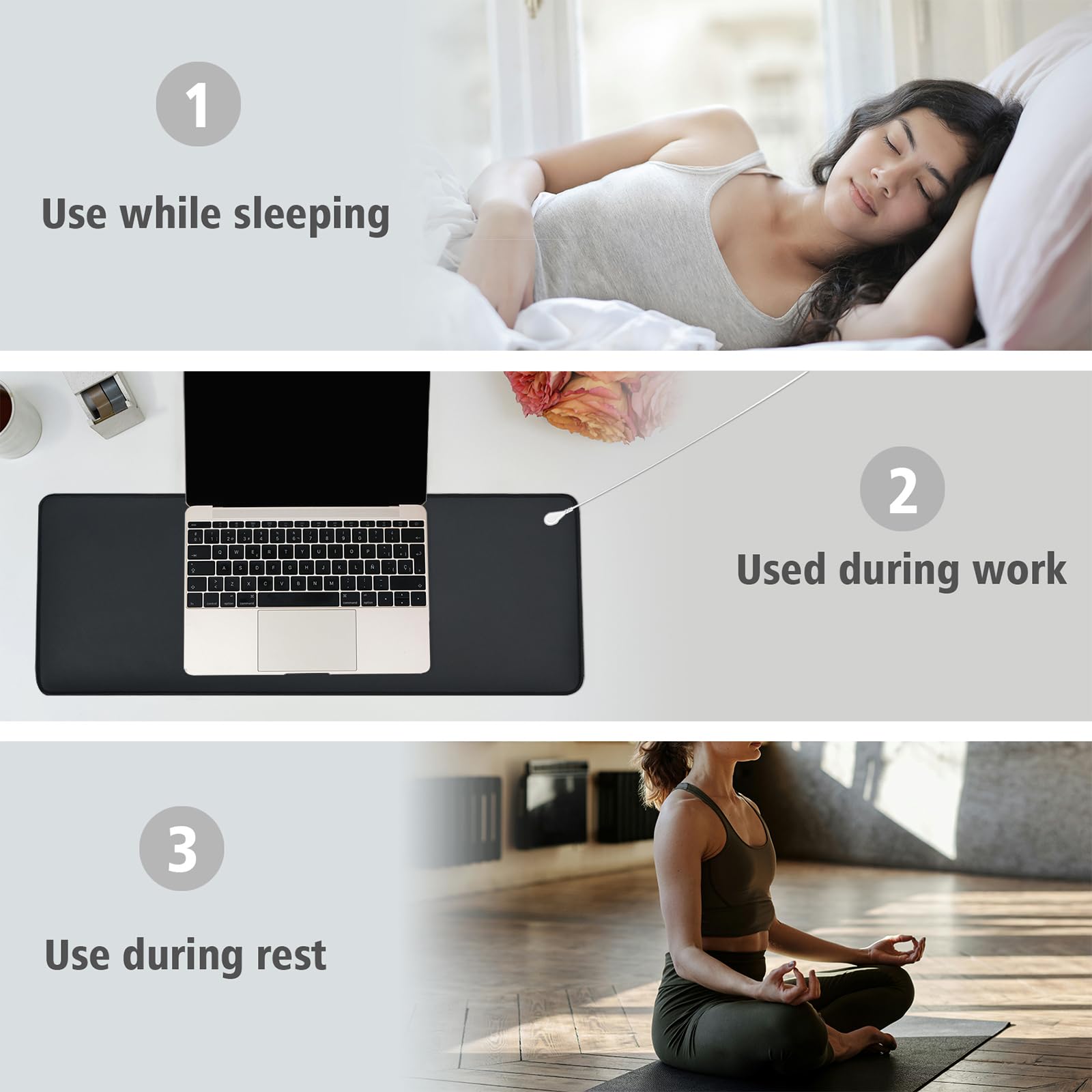 HRSDZKJ computer desk mat provides a soft, non-slip surface during work.
