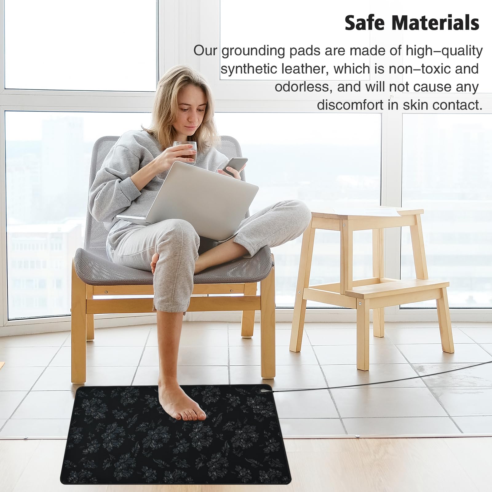 HRSDZKJ earth therapy foot mat designed for home grounding.