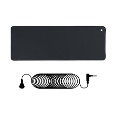 HRSDZKJ grounding mat with feet on the mat for relaxed grounding and focus.