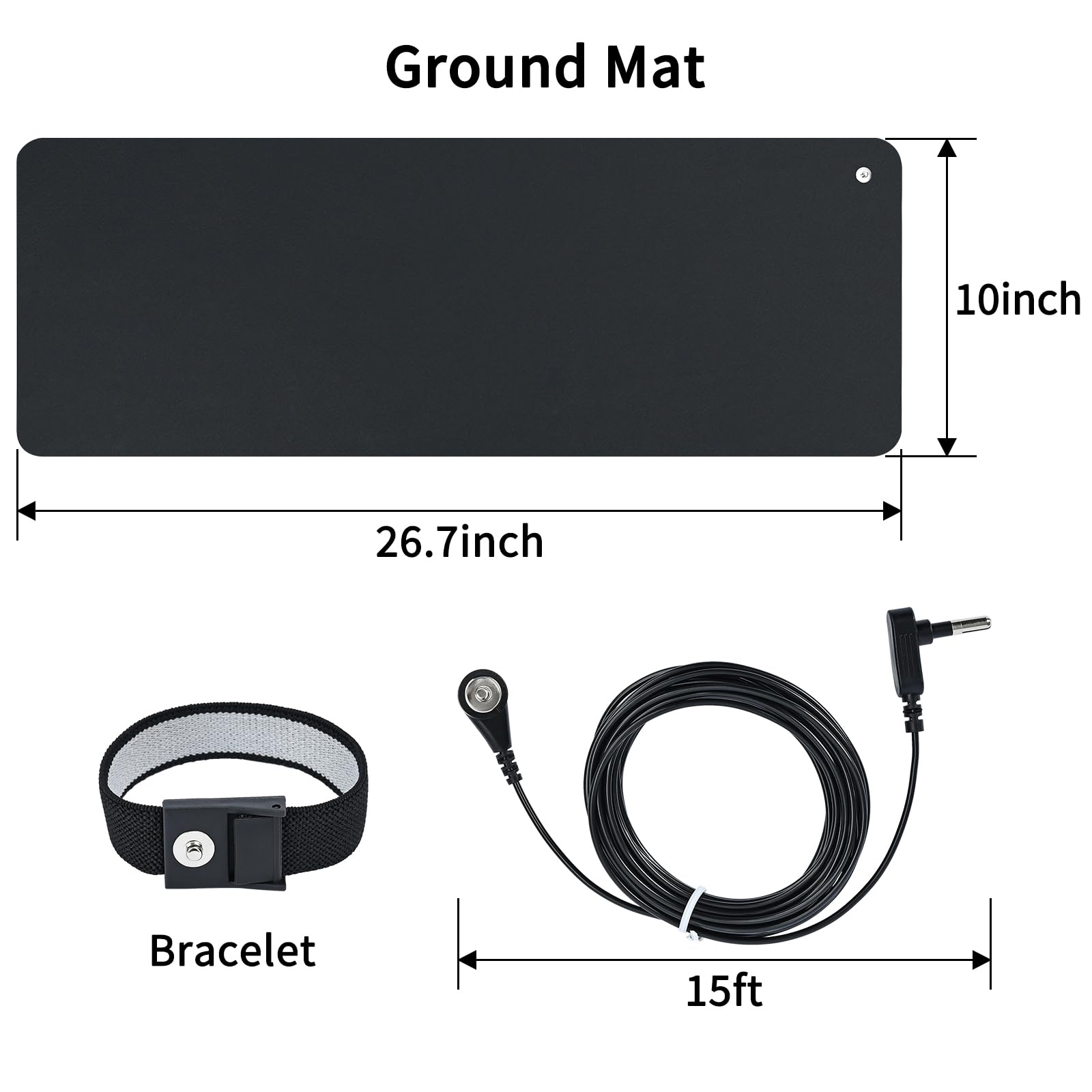 HRSDZKJ grounding mat wire plugged into a grounded outlet for indoor grounding.