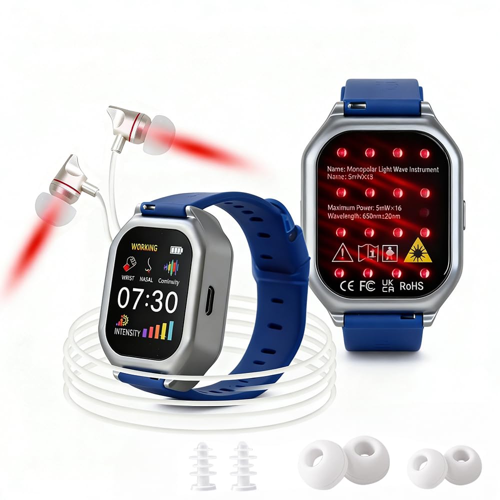 Hsiohe 3-in-1 red-light watch front view for daily relaxation.