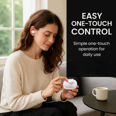 Hsiohe hands-free ear-nose wearable design for relaxed use.