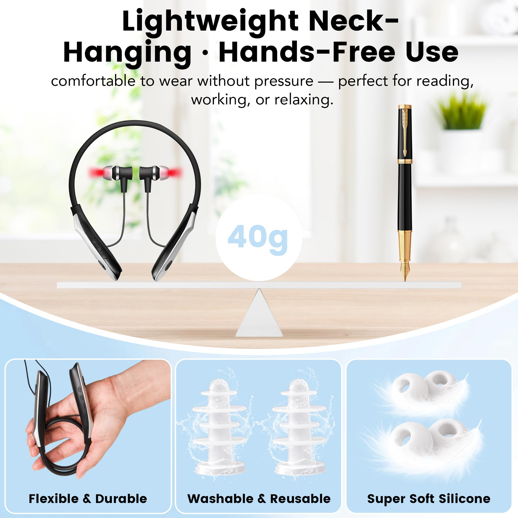 Hsiohe one-button control simplifies switching between light modes.