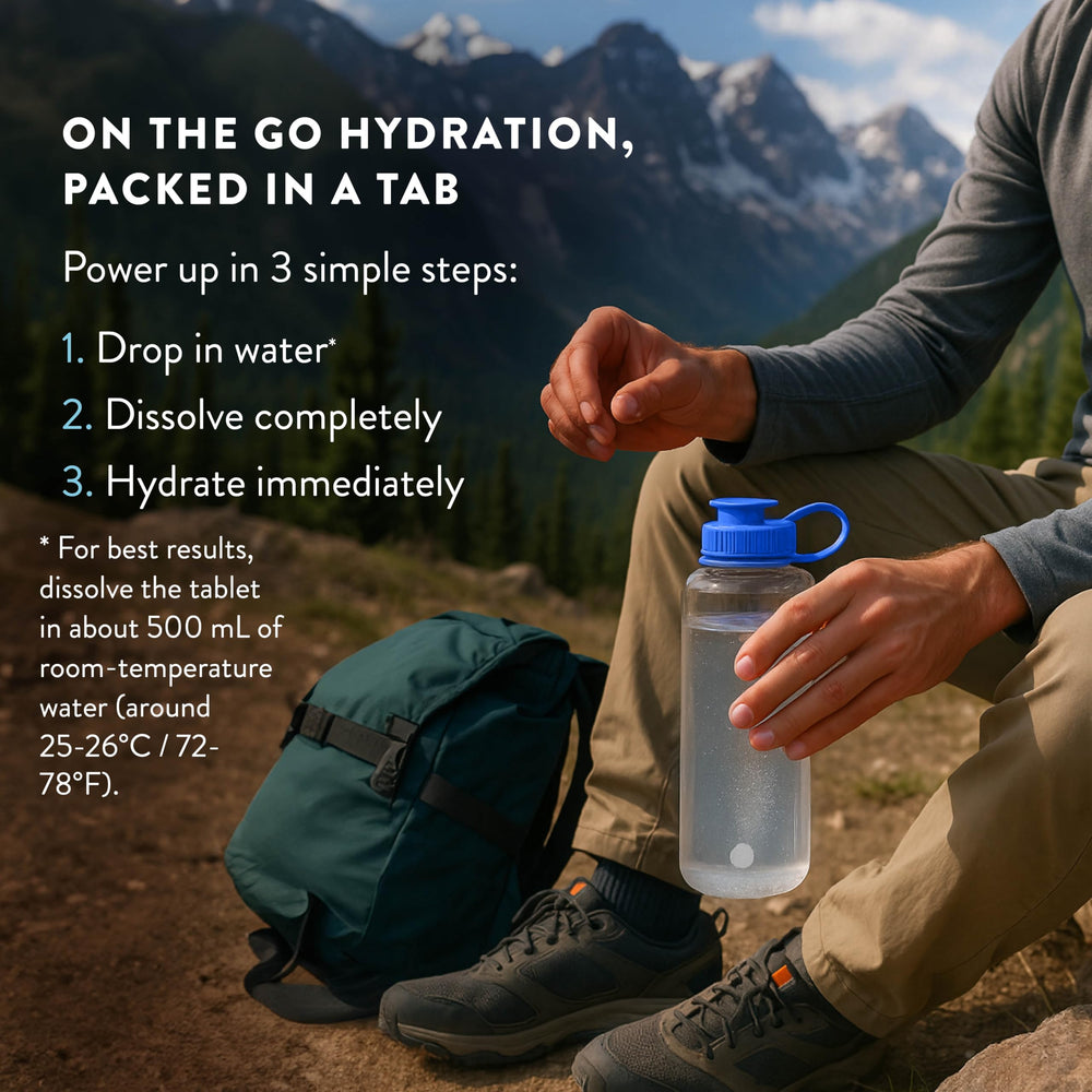HTWO dissolves in room temperature water to form a clear hydrogen beverage.