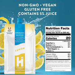 HTWO lemon-flavored hydrogen water sip with clean, natural taste
