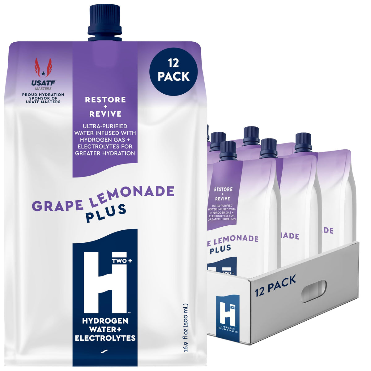 HTWO Plus grape lemonade bottle for deep hydration and refreshing flavor