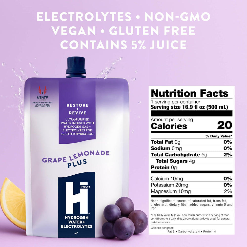HTWO Plus hydrogen water packet ready for use on the go