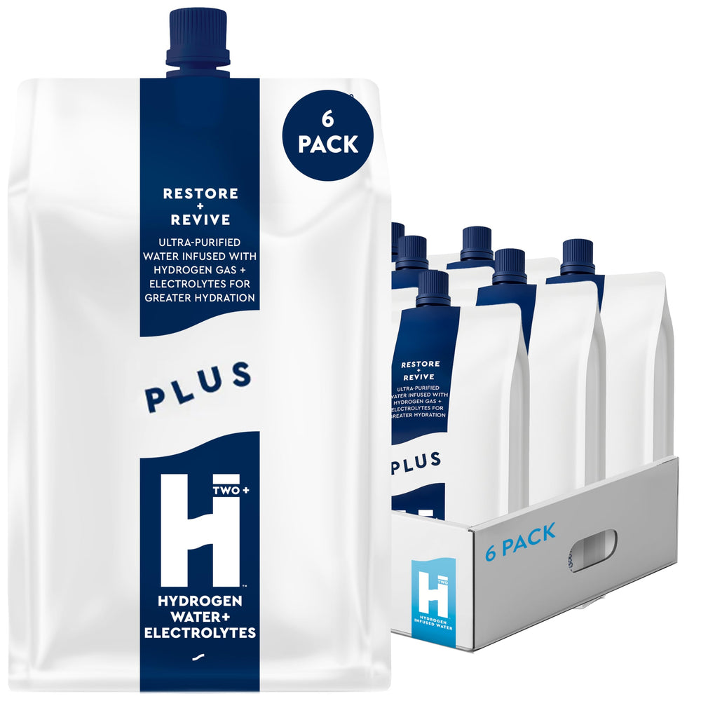 HTWO Plus bottle pour demonstrating quick, sugar-free hydration after workouts.