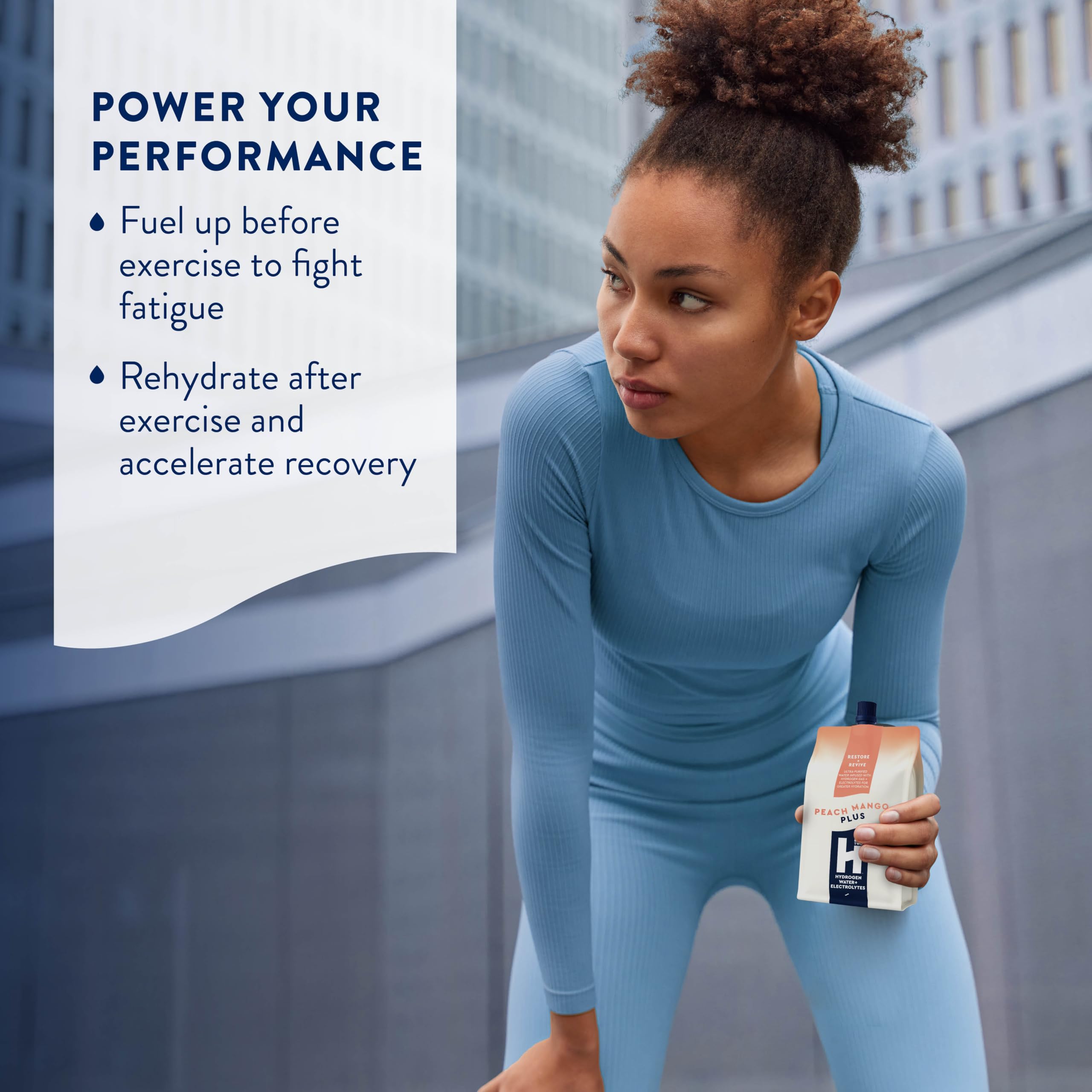 HTWO Plus pouch fits in a gym bag for travel and workouts.