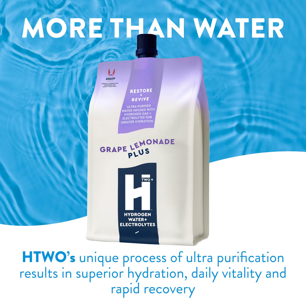 HTWO Plus ready-to-sip pouch showing convenient hydration