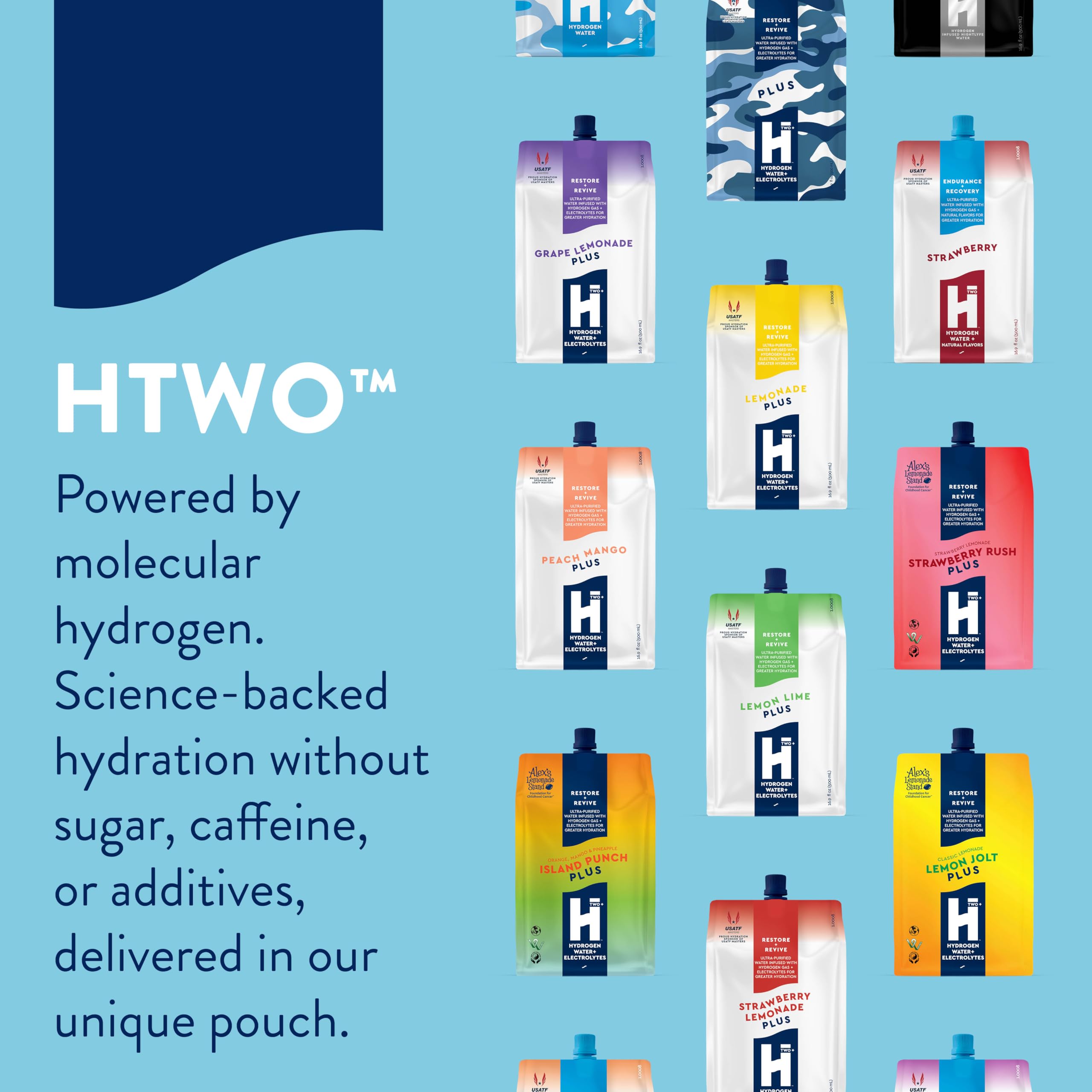 HTWO vegan, gluten-free packaging showcases allergen-friendly hydration
