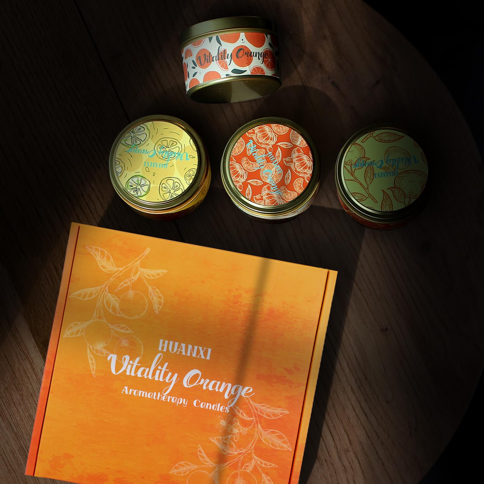 HUAN XI burn-time graphic highlights long-lasting fragrance.