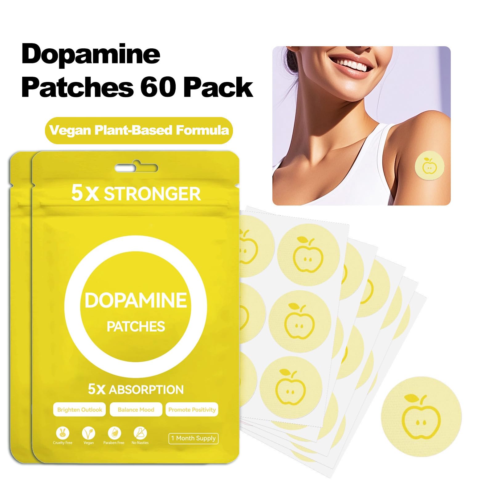 huangirl dopamine patches 60-pack travel-friendly packaging for on-the-go use.
