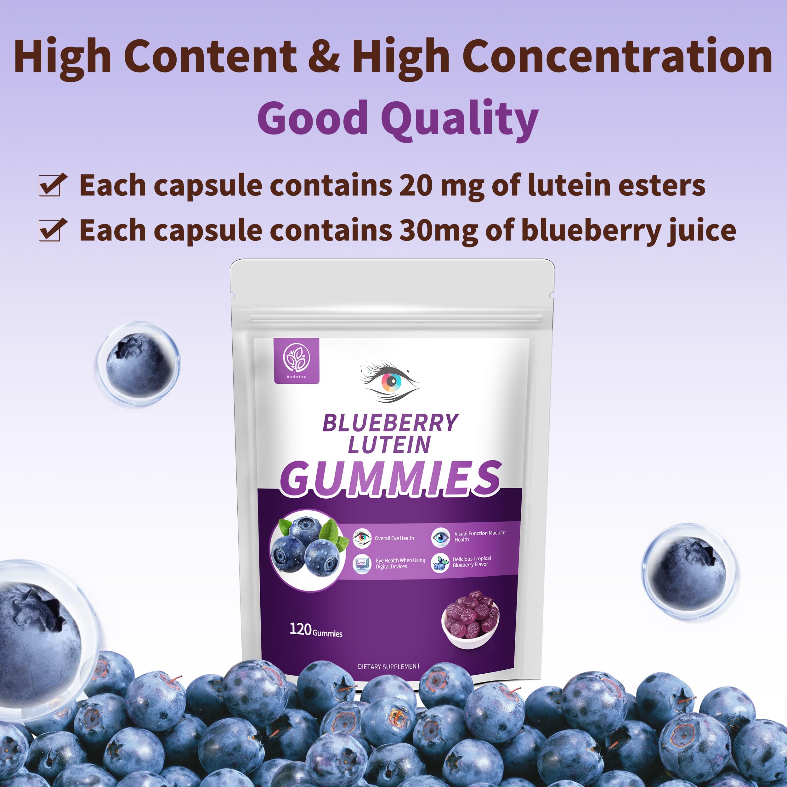 Hudetex Blueberry Lutein Gummies child-friendly design supports family routines.