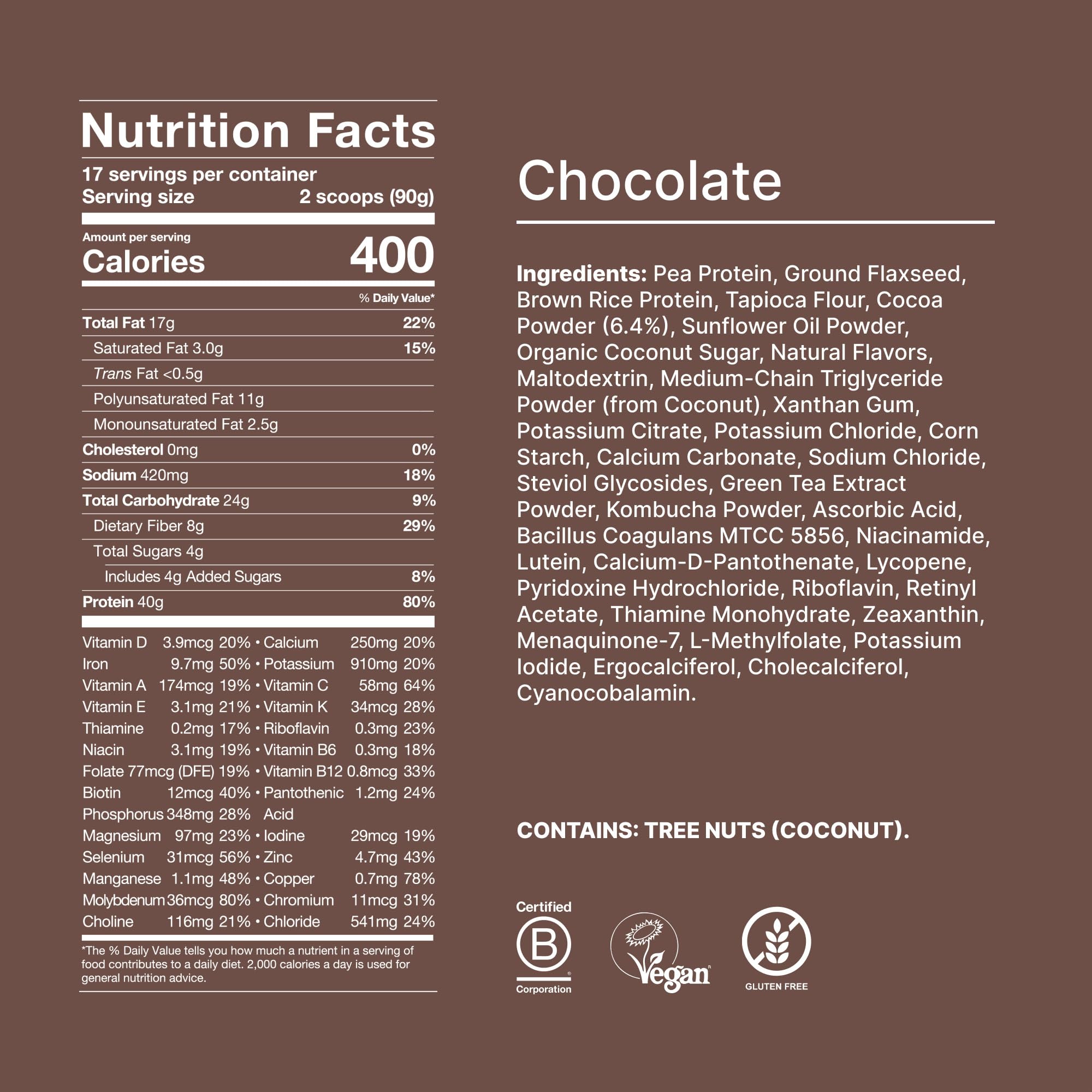 Huel Black Edition Chocolate 40g blended smoothie—creamy, flavorful meal replacement.