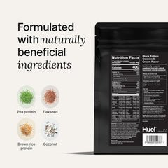 Huel Black Edition shake with ice-cold water, refreshing and quick meal on the go.