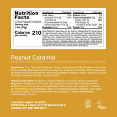 Close-up of Huel bar wrapper showing caramel layer and vegan coating for on-the-go energy