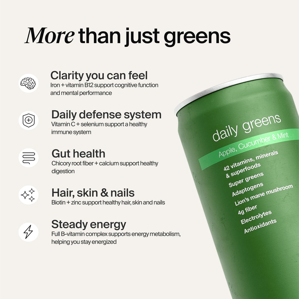 Close-up of ingredients in Huel Daily Greens blend for nutrient-dense fueling