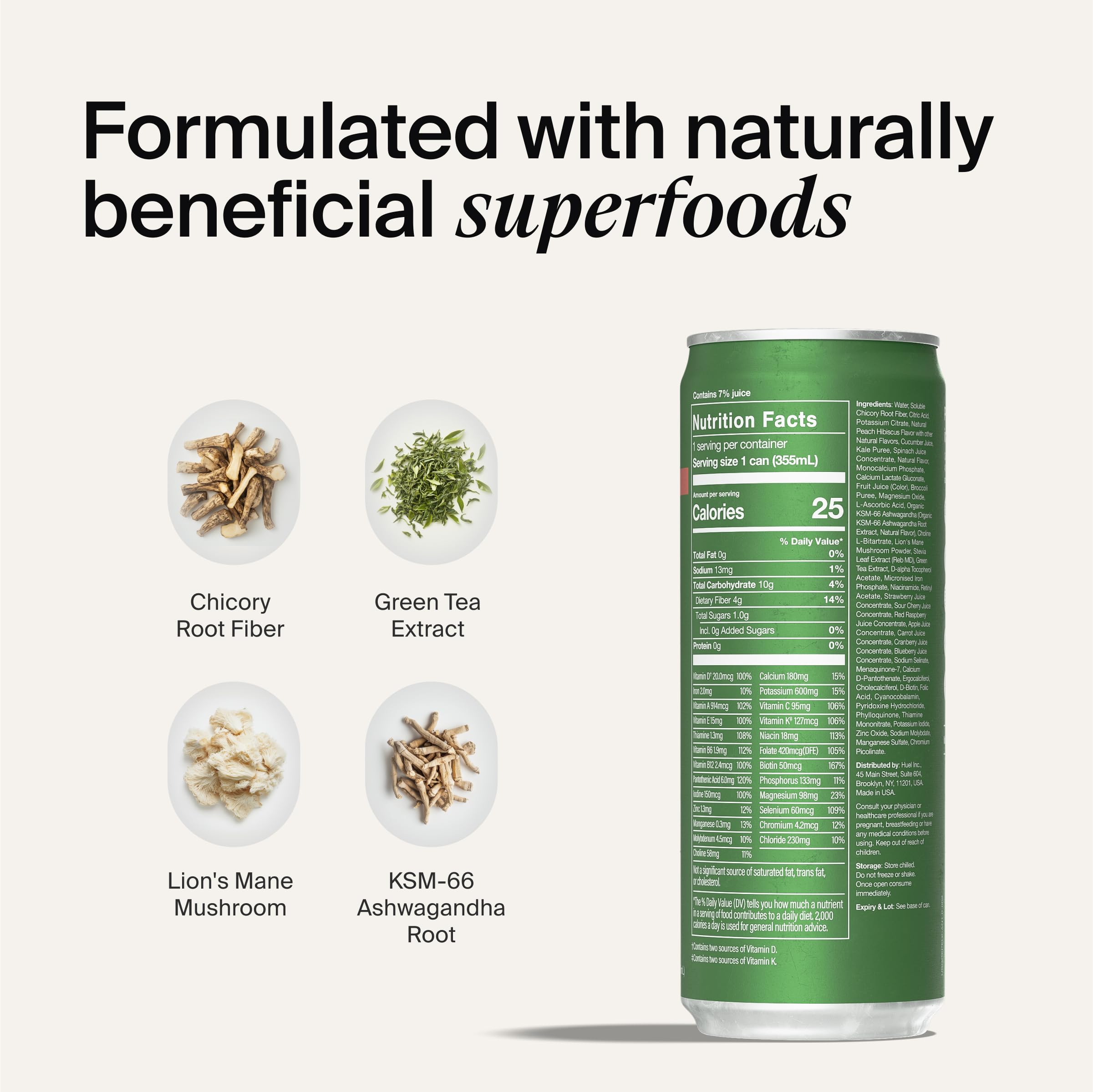 Huel Daily Greens Mint-Lime freshness promotes a refreshing start.