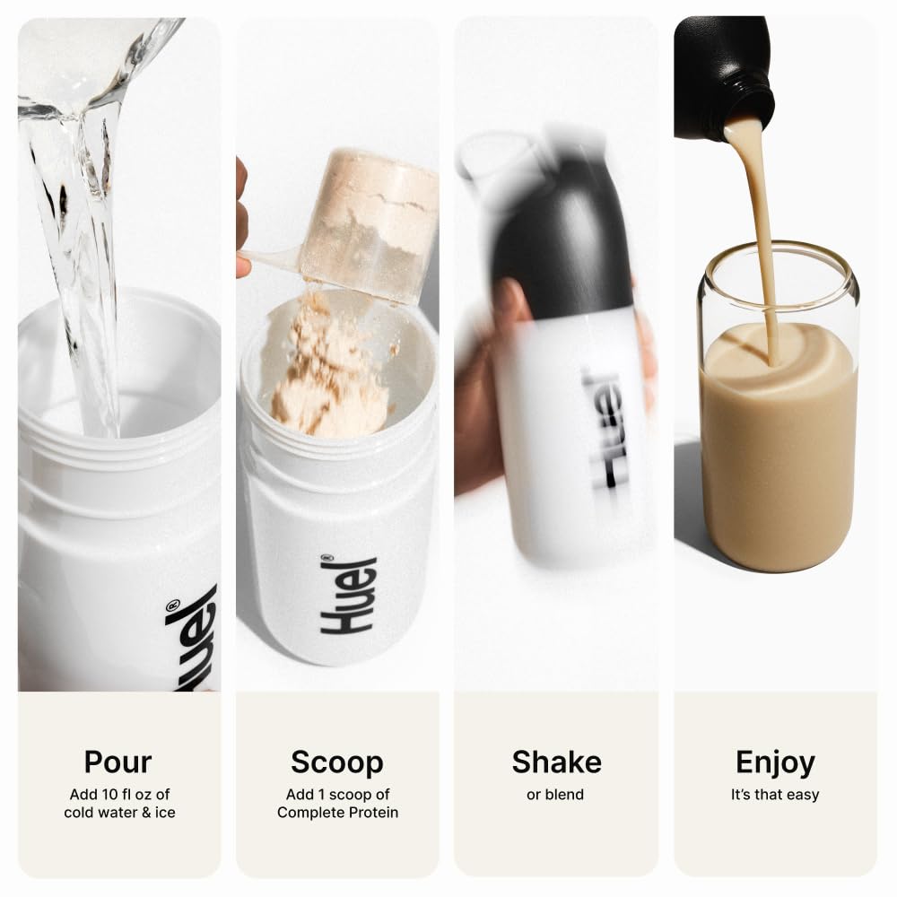 Huel Vanilla breakfast shake as a quick morning meal