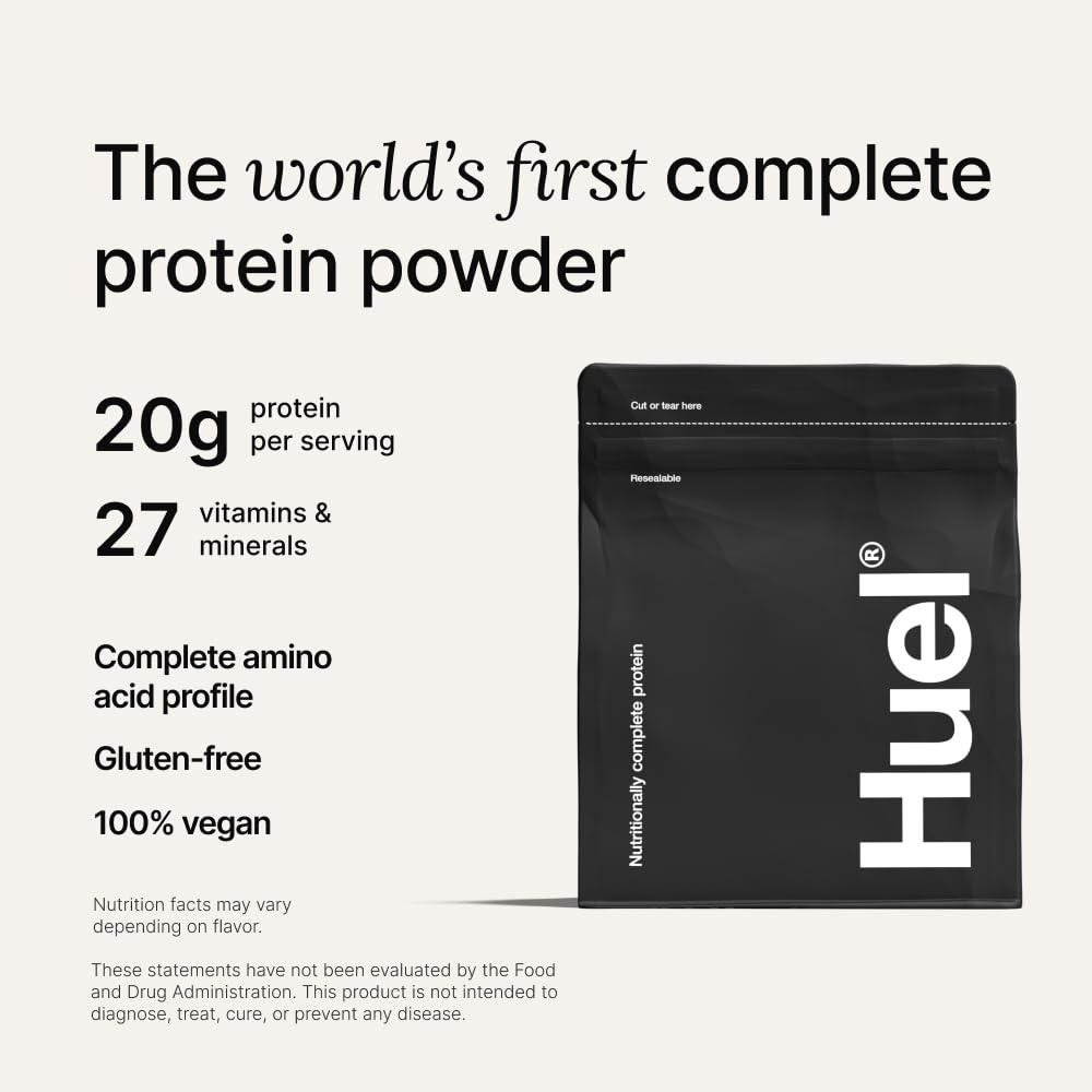 Huel packaging confirms gluten-free and dairy-free properties