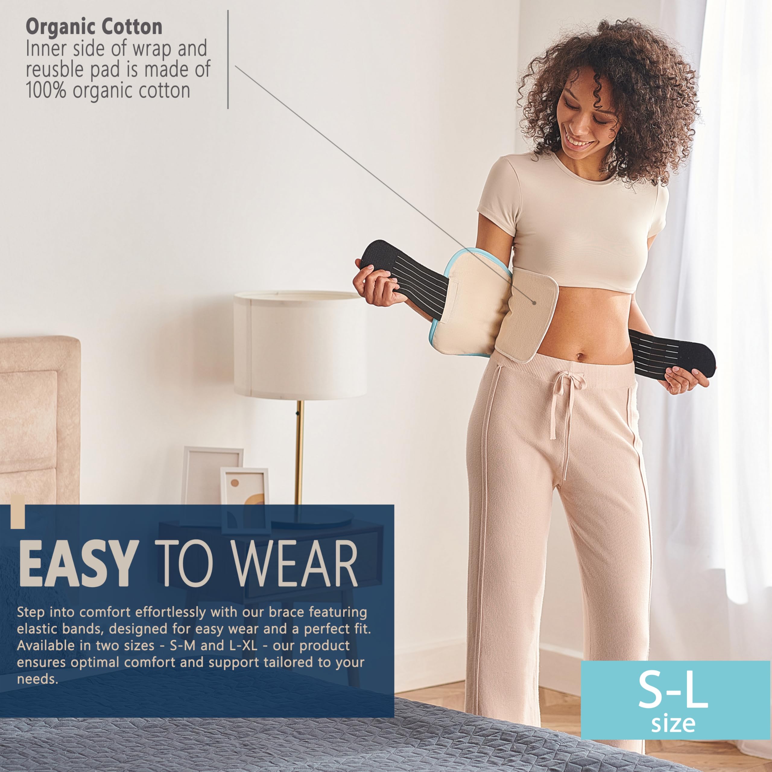 HUFL Castor Oil Pack Wrap shows leak-proof design protecting clothes during use.