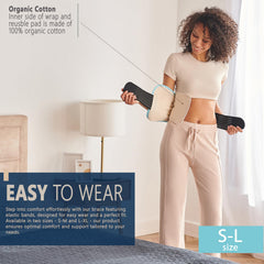 HUFL Castor Oil Pack Wrap shows leak-proof design protecting clothes during use.