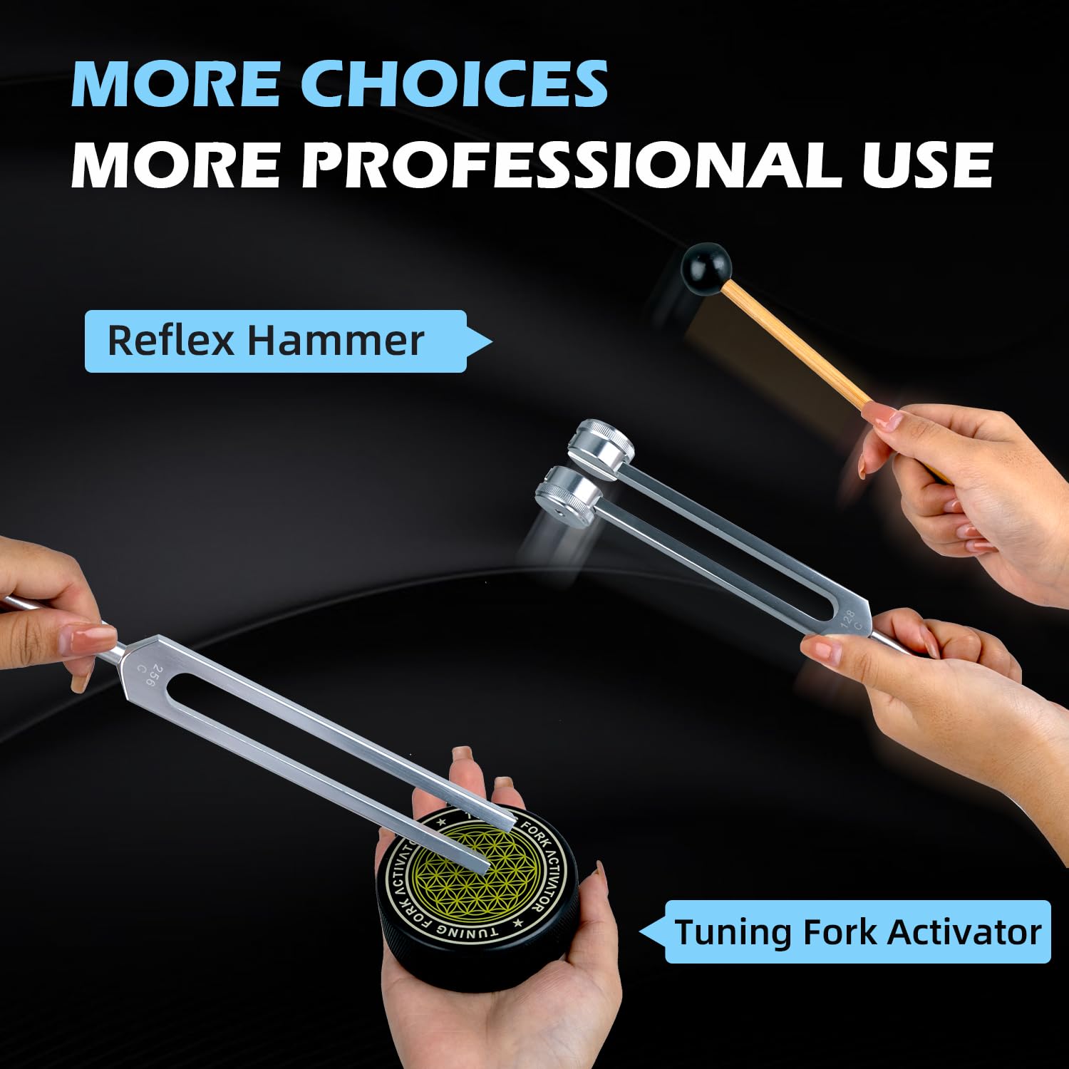 Hugbow reflex hammer activator for precise sound activation and versatile use.