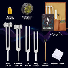 Hugbow tuning fork 136.1 Hz delivering clear harmonics to support meditation and relaxation.