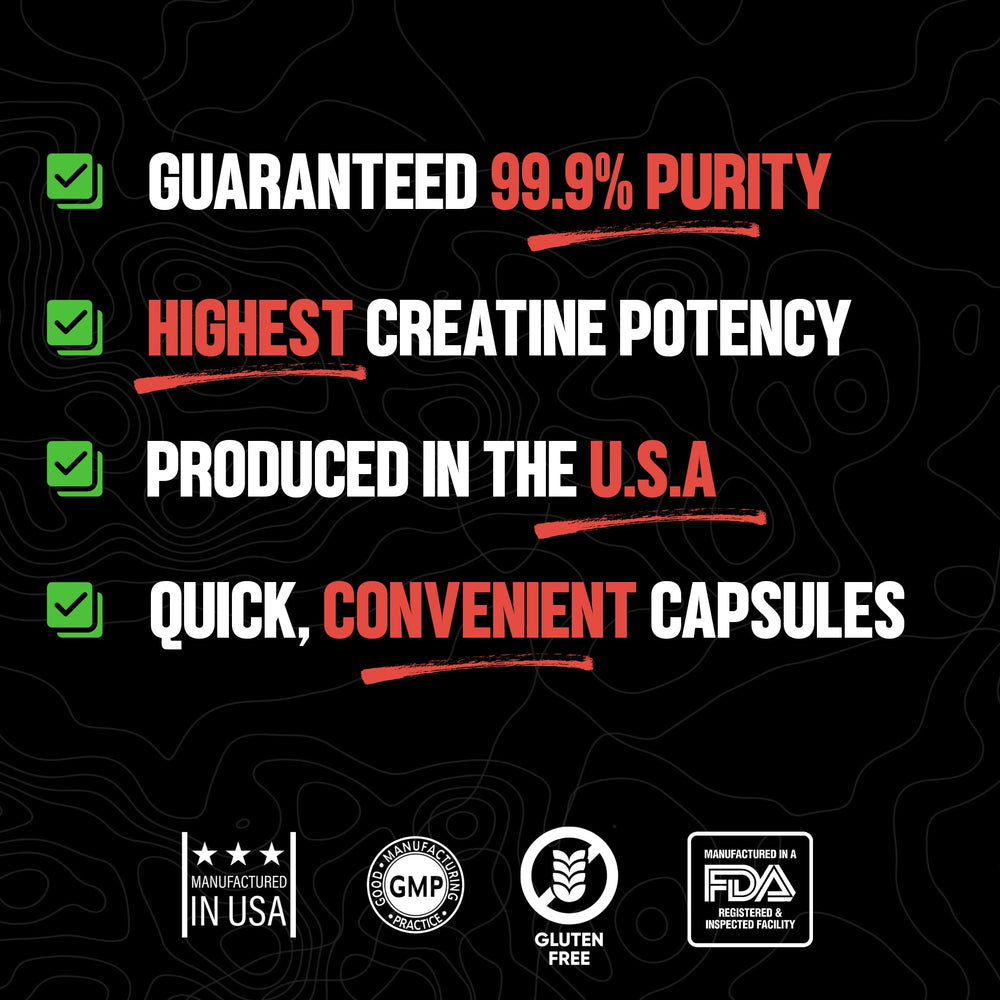 Pouring Huge Supplements Creatine Monohydrate capsules into a glass for dosing