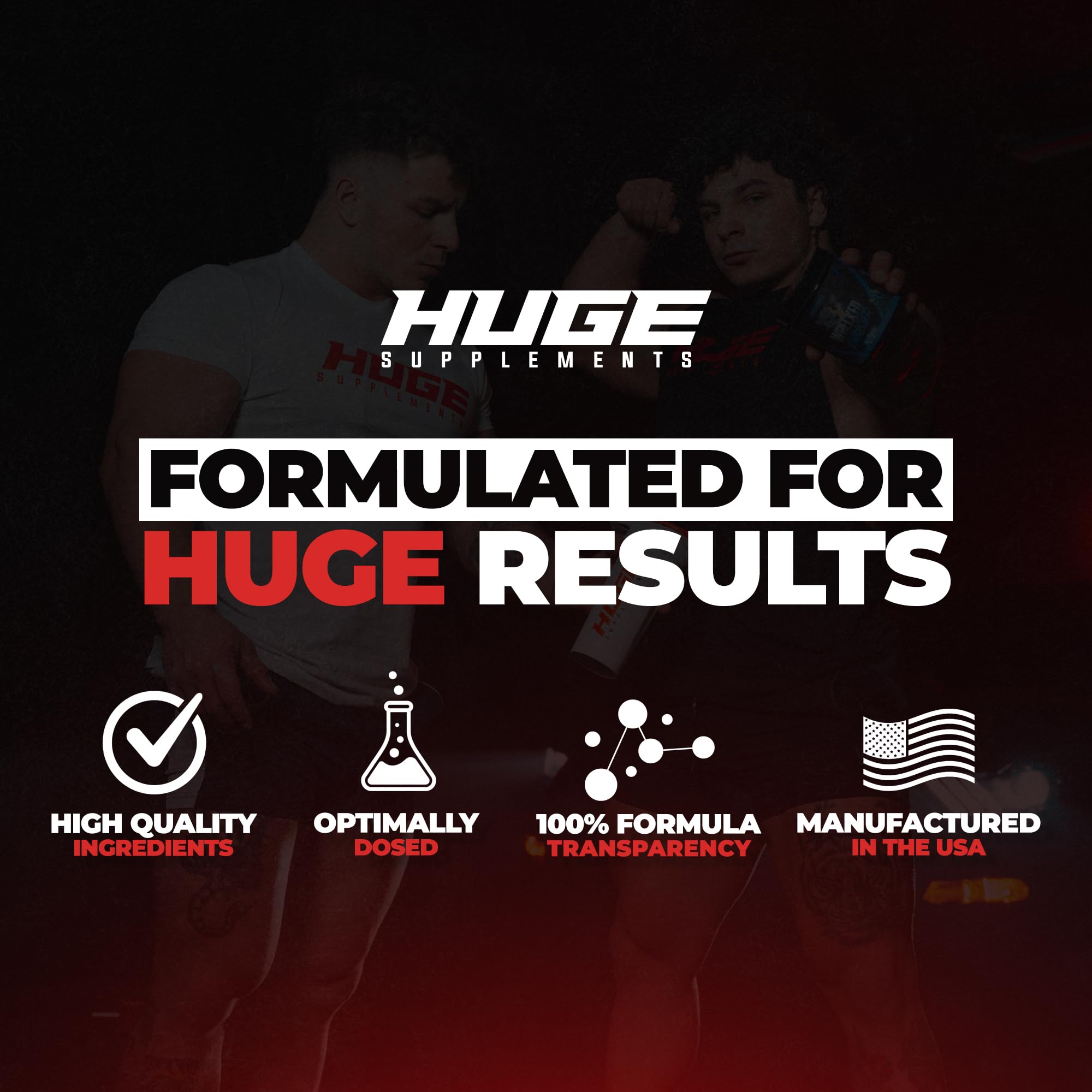 Huge Supplements Ecdysterone bottle back label highlights ingredients and quality testing