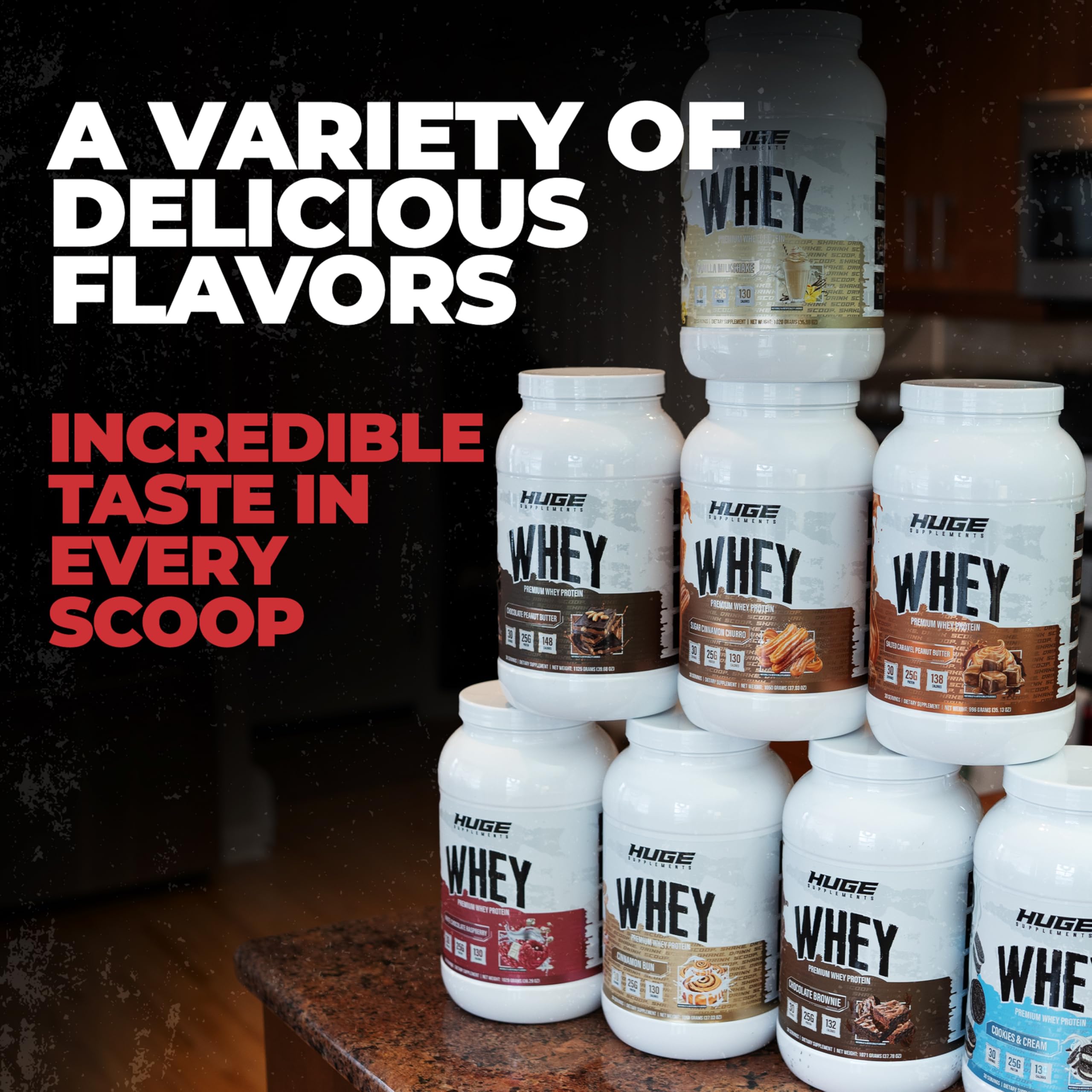 Huge Whey Protein post-workout shake ready in bottle for convenient protein intake.