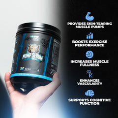 Huge Supplements Pump Serum in a shaker for a smooth, clump-free flavor release.