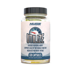 Huge Supplements Utilize bottle front showcasing the energy-supporting GDA formula