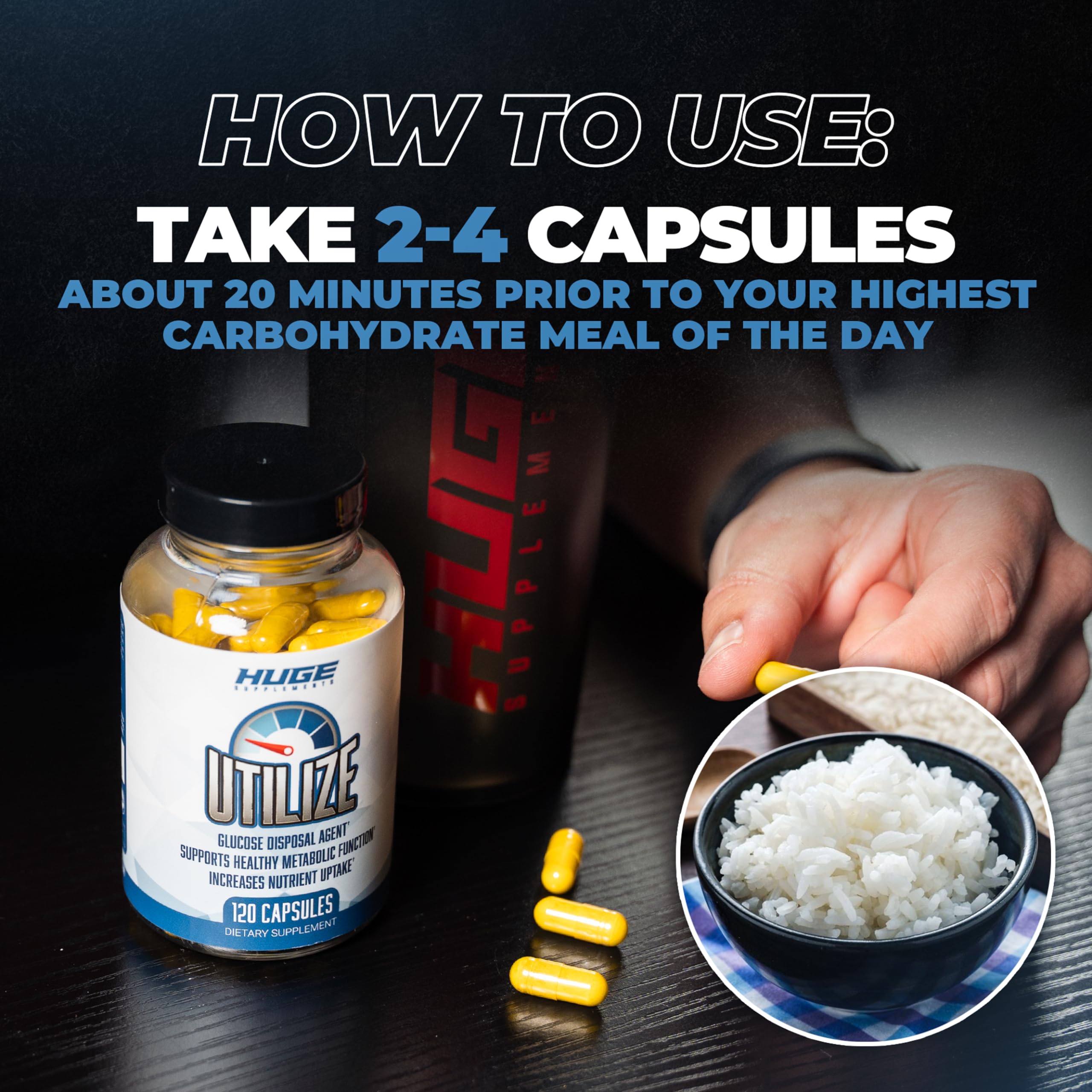 Huge Supplements Utilize in a gym setting during a workout for performance support