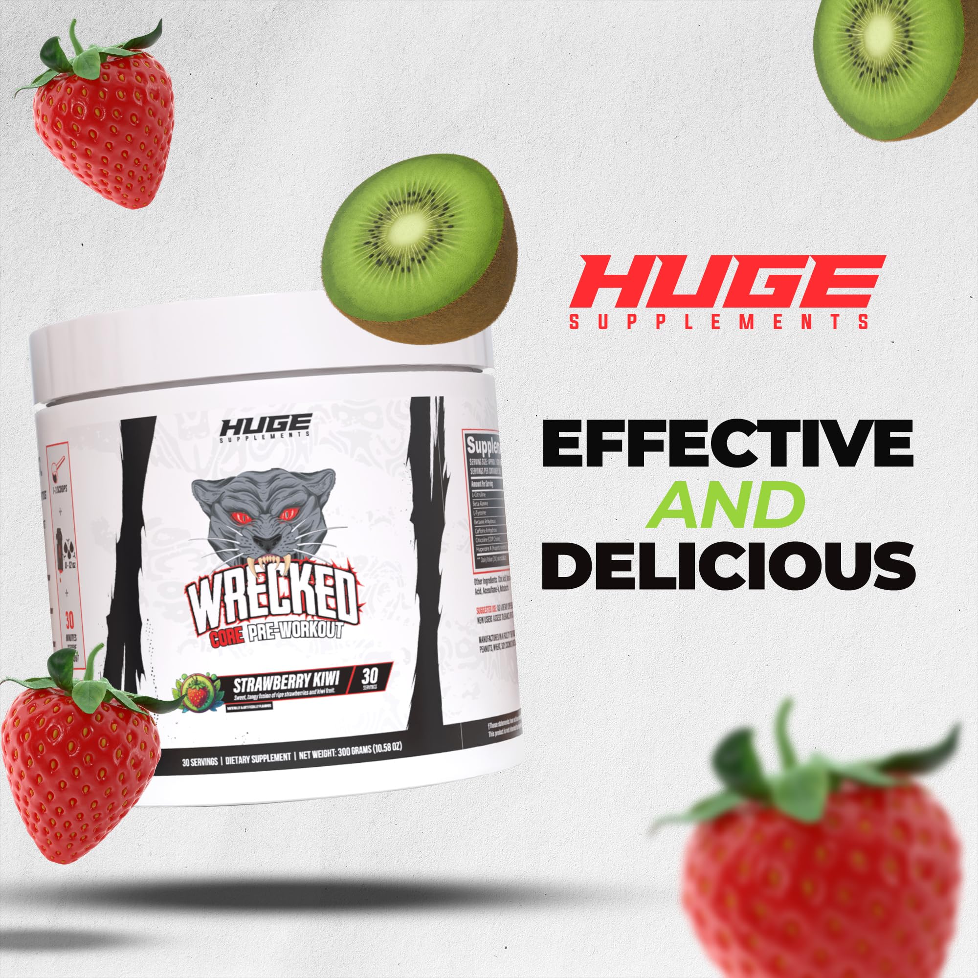 Wrecked Core ingredients panel showing nootropic and athletic support.