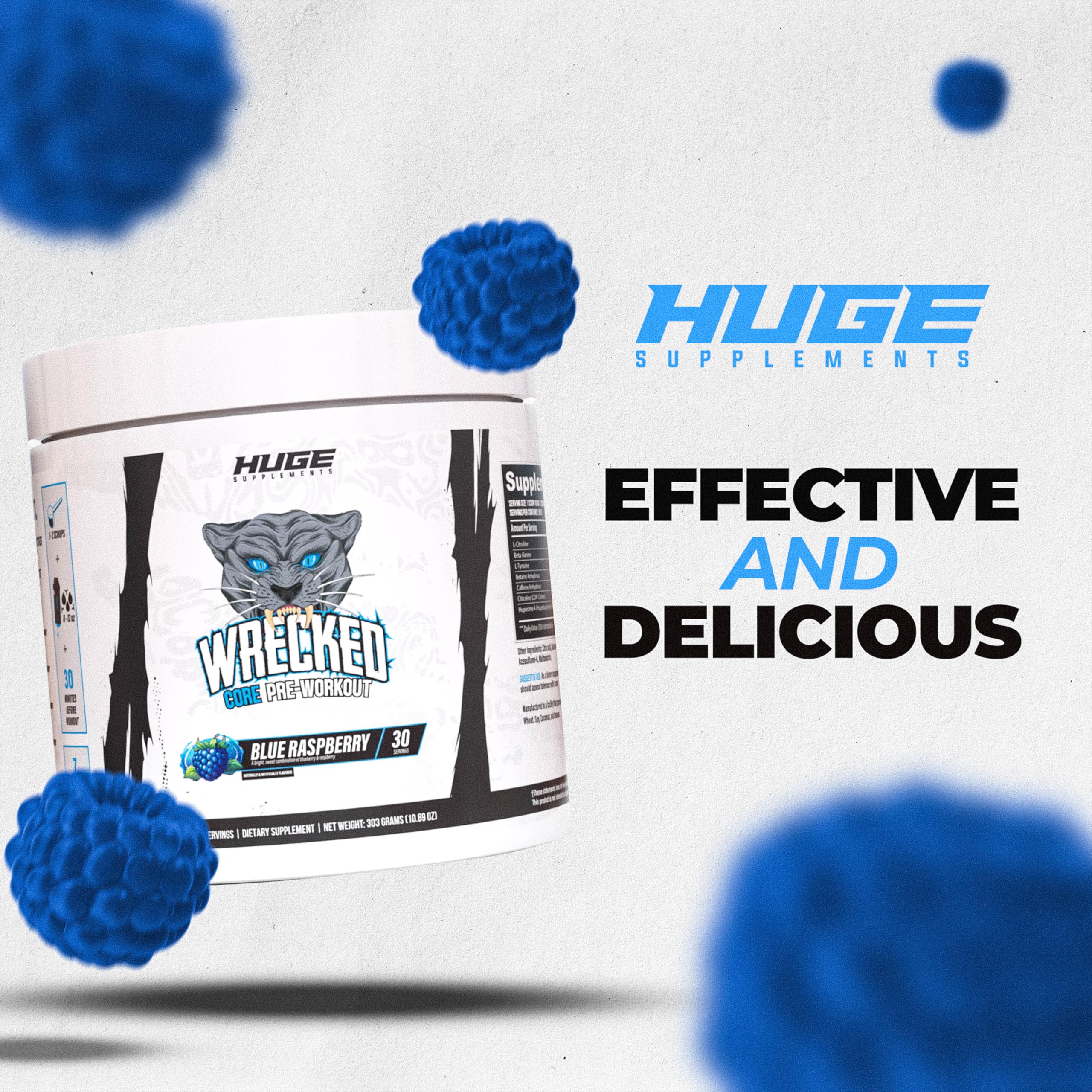 Huge Supplements Wrecked Core mixability scene shows quick, smooth blends.