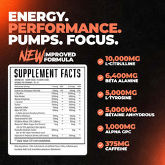 Huge Supplements Wrecked scoop and jar, precise dosing for intense training sessions.