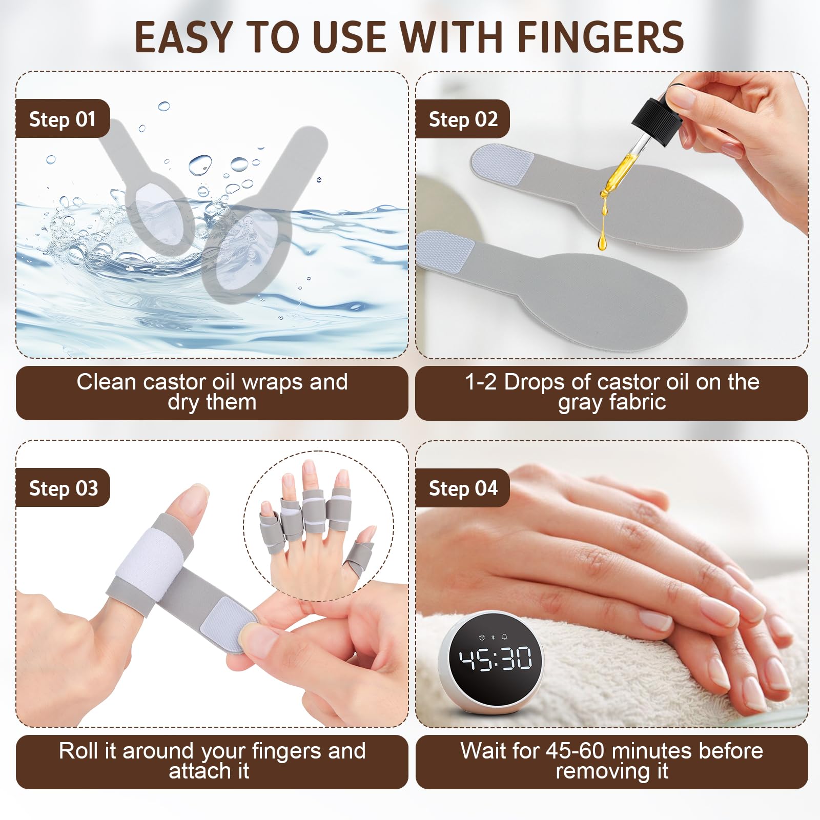 HUIJUTCHEN reusable pads replace disposable castor oil pack components.