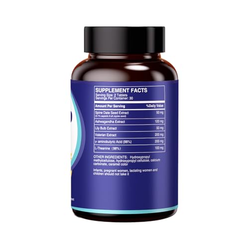 HUJ Deep Sleep Tablet ingredients label highlights GABA and valerian for relaxation.