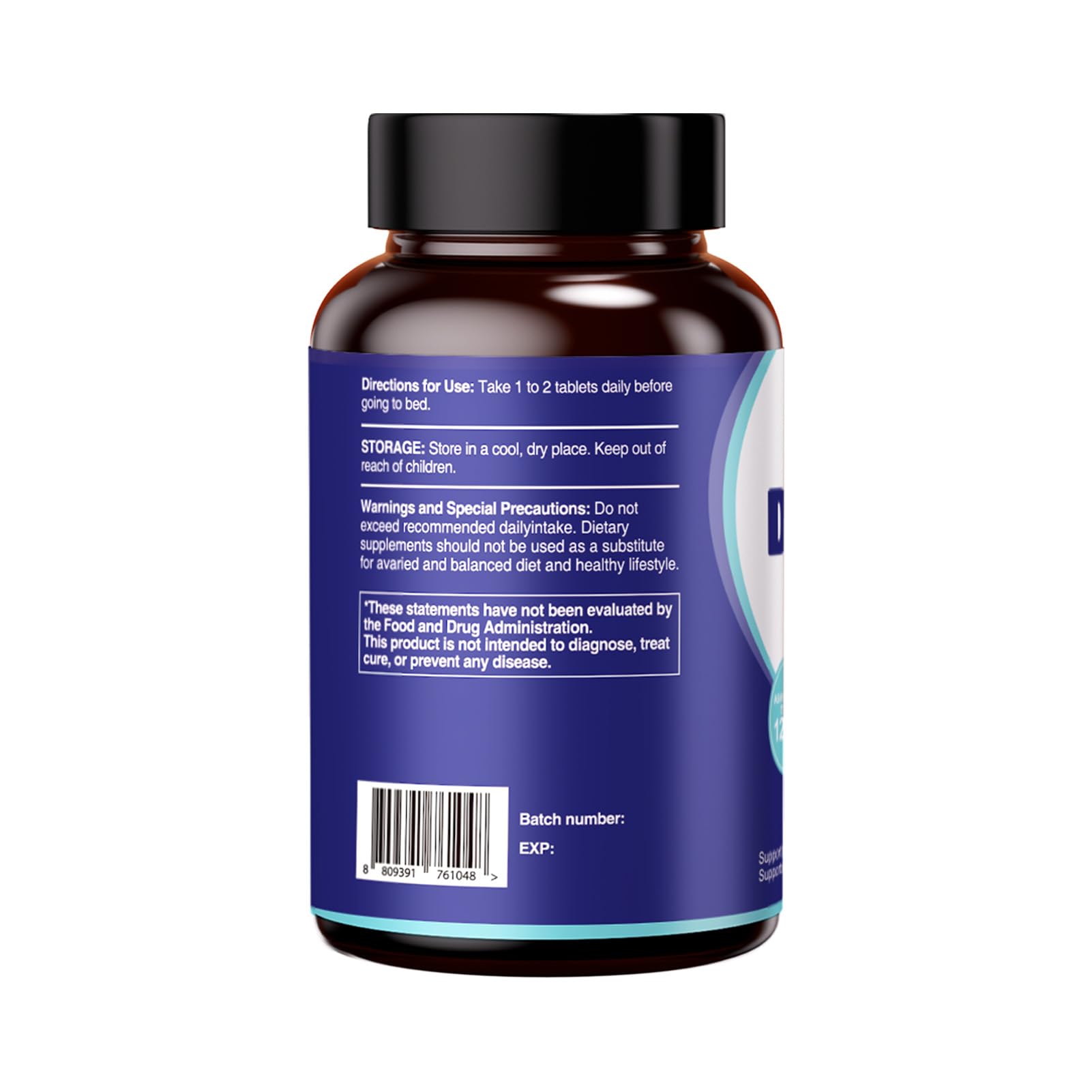 HUJ Deep Sleep Tablet GMP-FDA label conveys quality and safety.