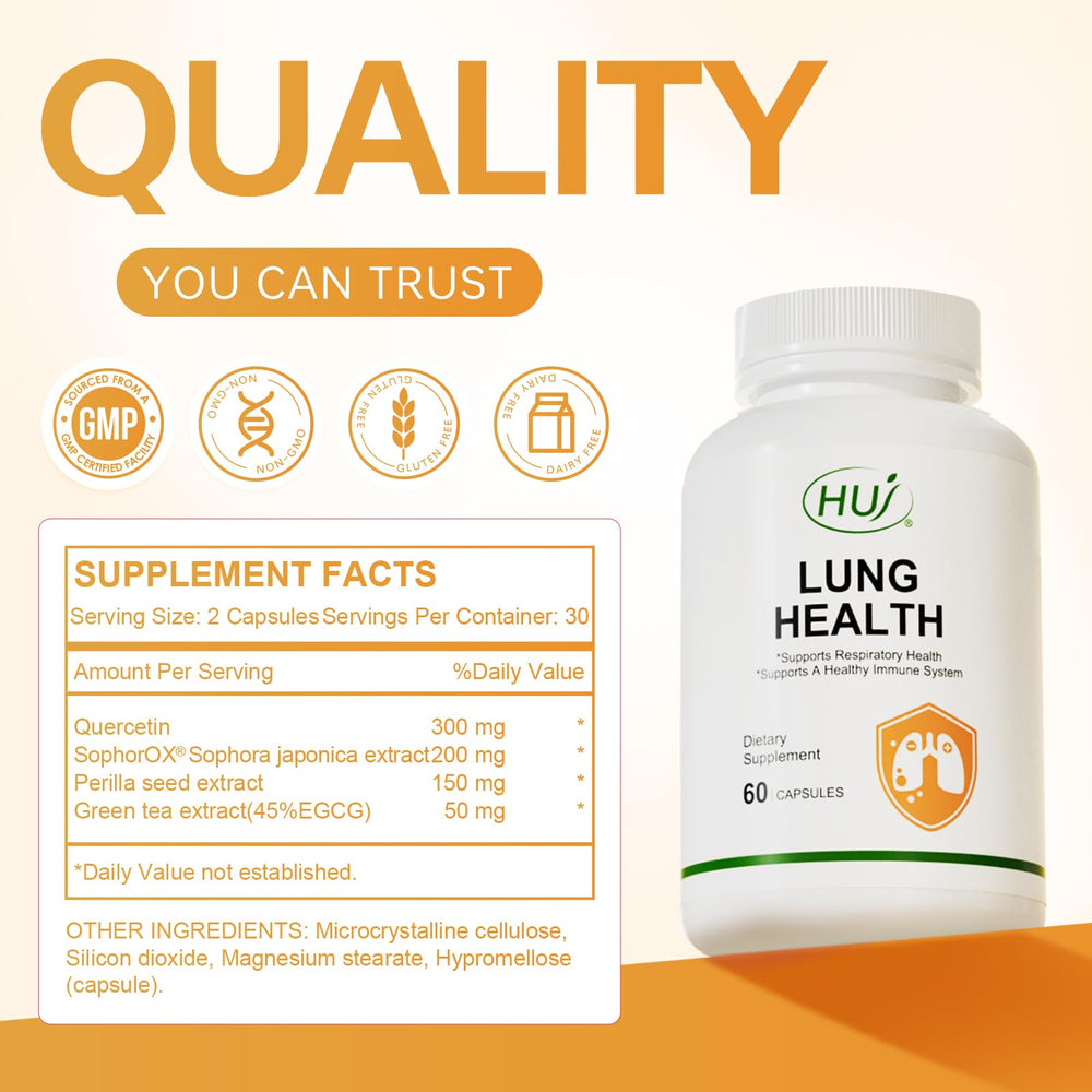 HUJ Lung Health daily dosage capsule two-per-day routine